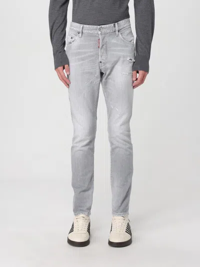 Dsquared2 Cotton Trouser With Back Logo Patch In Blue