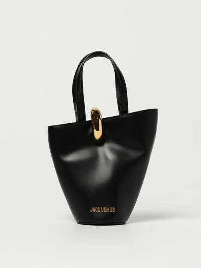 Jacquemus The Small Bambola Asymmetric Mini Bucket Bag In Black
