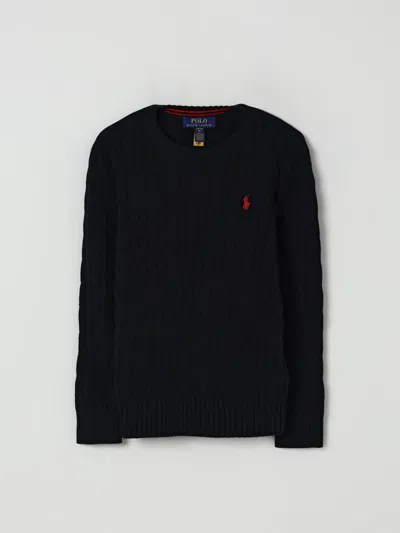 Polo Ralph Lauren Cable-knit Crewneck Wool Pullover In Black