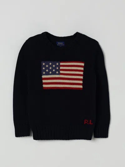 Polo Ralph Lauren Flag Cn Swtr Tops Sweater In Blue