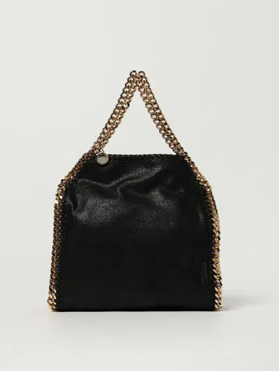 Stella Mccartney Falabella Mini Black Handbag With Handle And Chain Shoulder Strap In Eco Leather Woman In Black