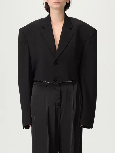 Balenciaga Cut-off Single-breasted Cropped Blazer In Black