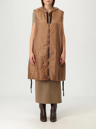 Max Mara The Cube Drop-proof Technical Canvas Vest In Brown