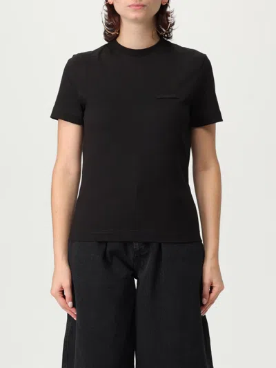 Jacquemus Grosgrain Short Sleeve T-shirt In Black