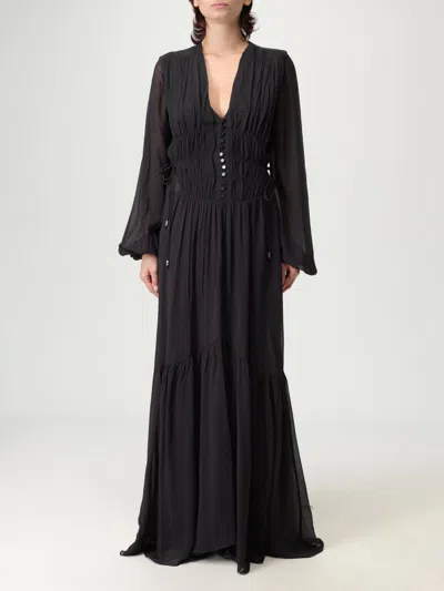 Isabel Marant Étoile Black Georgette Briane Long Dress In Black