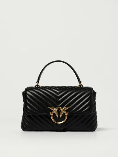 Pinko Classic Lady Love Quilted Leather Top Handle Bag In Black