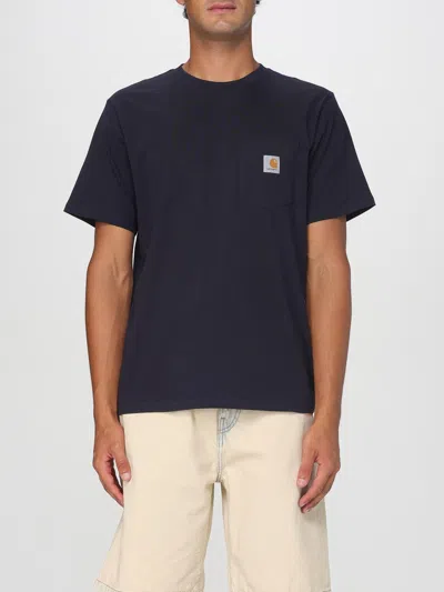Carhartt T-shirt Pocket Nera In Blue