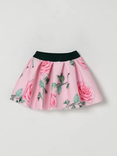 Monnalisa Floral Skirt In Pink