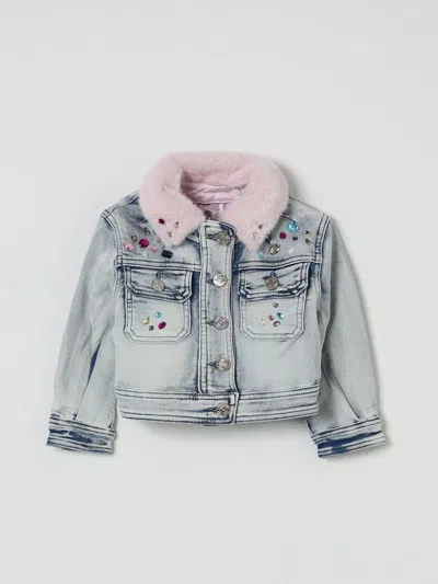 Monnalisa Pelzjacke Mit Strass In Gray