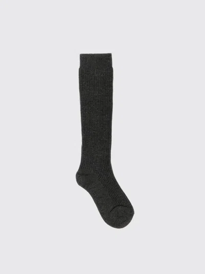 Brunello Cucinelli 'shimmering' Ribbed Knee-high Socks In Black