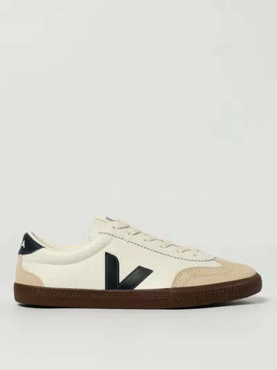 Veja Volley Sneakers With Contrasting Inserts In Brown