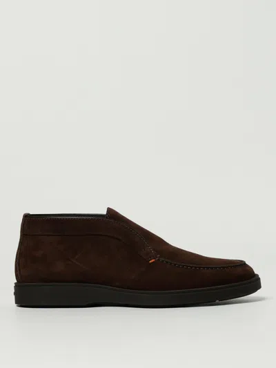 Santoni Tonal Sole Ankle Boots In Brown