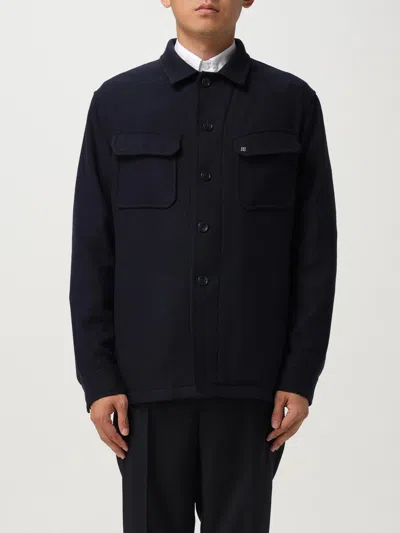 Tagliatore Buttoned Flap-pocket Overshirt In Blue