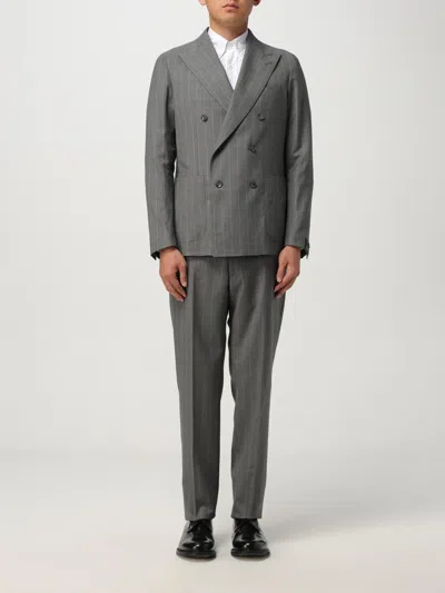 Tagliatore Pinstripe Double-breasted Suit Jacket In Gray