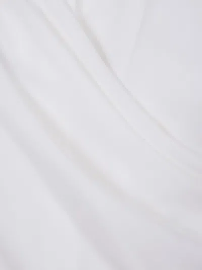 Giorgio Armani Draped Silk Shirt Korean Collar In White