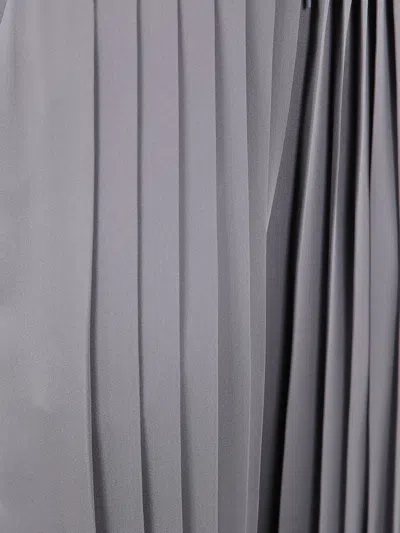 Giorgio Armani Pleated Silk Trousers In Gray