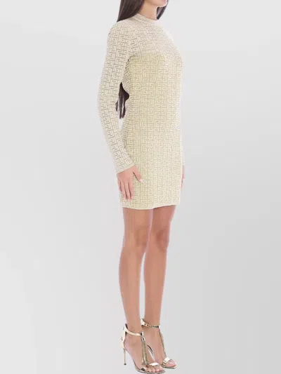 Balmain Pb Labyrinth Monogram Dress In Neutral