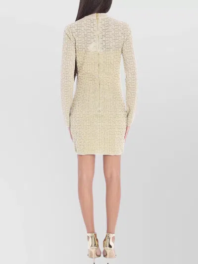 Balmain Pb Labyrinth Monogram Dress In Neutral