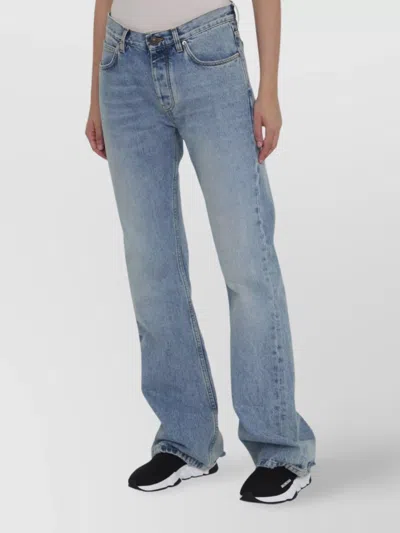 Balenciaga Light Blue Jeans With Distressed Hem In Blue
