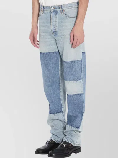 Gucci Tailored Trousers Featuring Patchwork Design In Blue