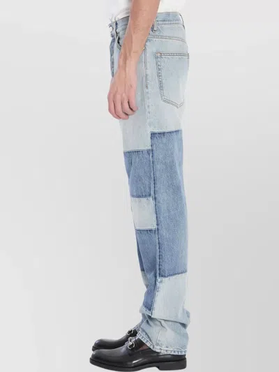 Gucci Tailored Trousers Featuring Patchwork Design In Blue