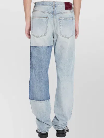 Gucci Tailored Trousers Featuring Patchwork Design In Blue