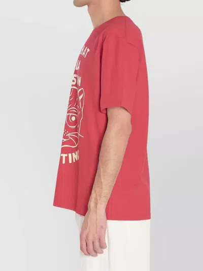 Valentino T-shirt With Chat De La Maison Print In Red