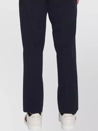 Gucci Tailored Trousers With Web Ribbon Detail In Blue