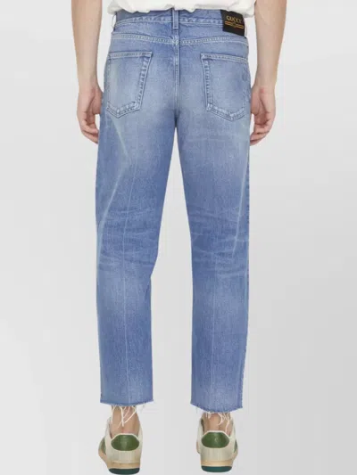 Gucci Jeans Carrot Fit In Cotone In Blue