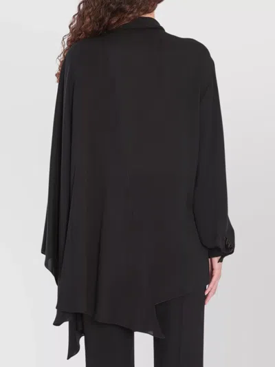 Balenciaga Black Georgette Scarf Blouse In Black