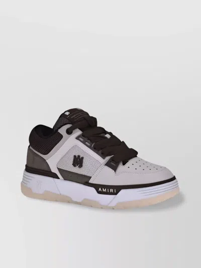 Amiri Brown Low Top Sneakers With Logo Detail On The Side And Mesh Panels In Red