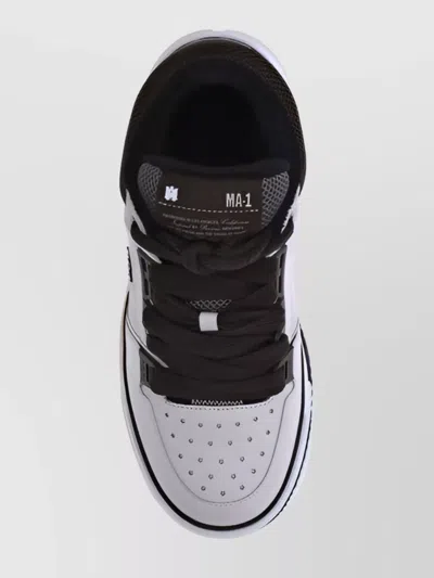 Amiri Brown Low Top Sneakers With Logo Detail On The Side And Mesh Panels In Red