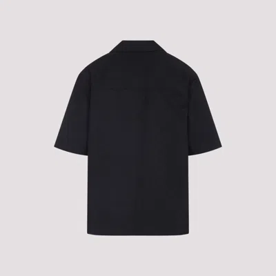 Gucci Classic Short-sleeve Cotton Shirt In Black