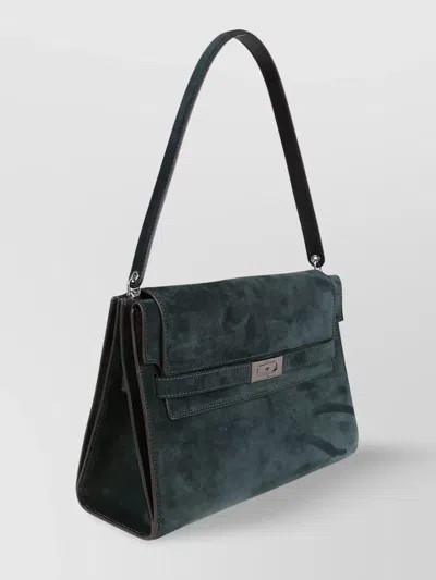 Tory Burch Large Rectangular Shoulder Bag With Suede Finish