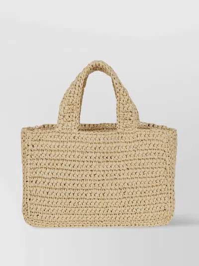 Valentino Small Tote Viva Superstar Crochet Rafia In Black