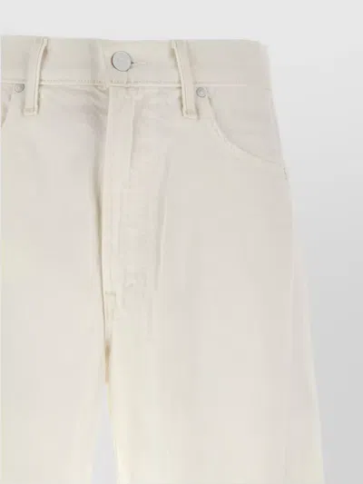 Mother Womens The Full-pipe Ankle High-rise Denim Jeans Picket Fence In White