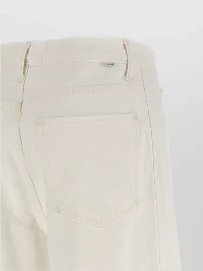 Mother Womens The Full-pipe Ankle High-rise Denim Jeans Picket Fence In White