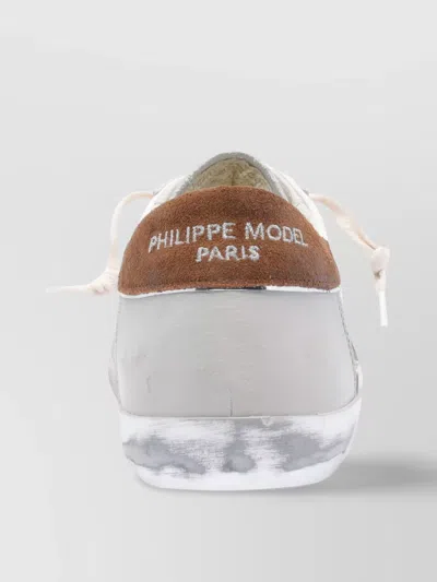 Philippe Model Low Top Sneakers With Suede Heel Tab In Multi
