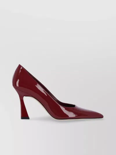 Stuart Weitzman Pointed Toe Patent Finish High Heel In Red