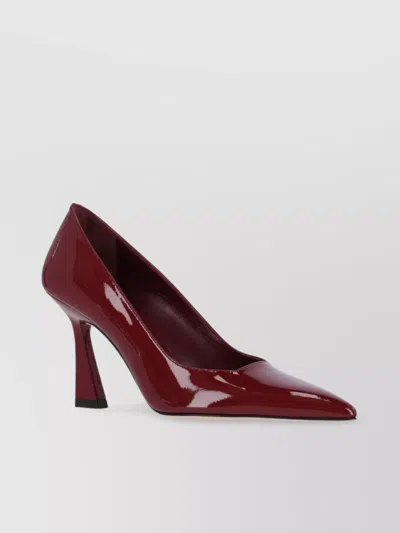Stuart Weitzman Pointed Toe Patent Finish High Heel In Red