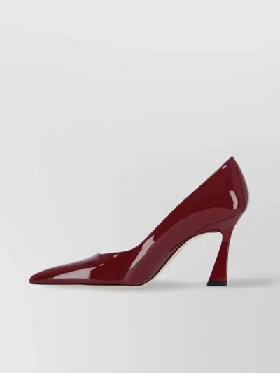 Stuart Weitzman Pointed Toe Patent Finish High Heel In Red