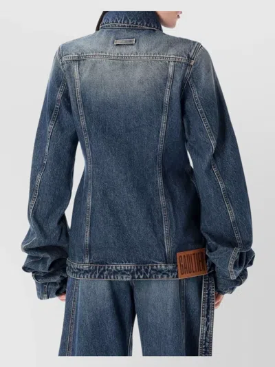 Jean Paul Gaultier Structured Blazer With Balloon Sleeves And Pockets In Blue