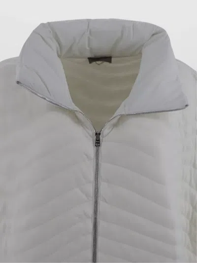 Herno Padded Drop Shoulder Poncho With Funnel Neck In Gray