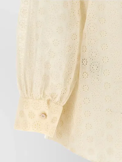 Valentino Sangallo Embroidered Shirt With Bow Detail In Neutral