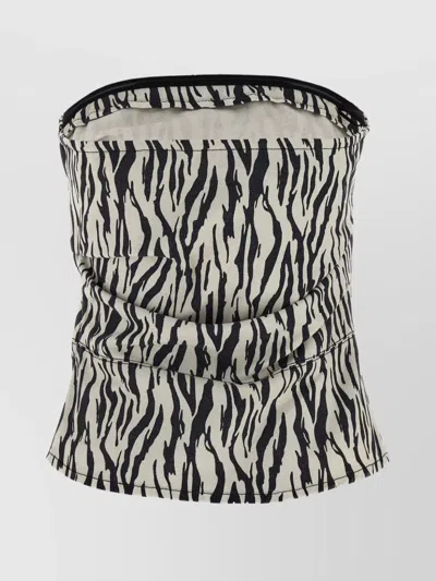 Rotate Birger Christensen 'zebra Print' Strapless Top In Multi