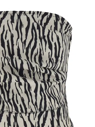 Rotate Birger Christensen 'zebra Print' Strapless Top In Multi