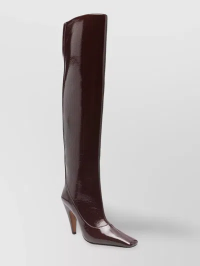 Stella Mccartney Shiny Knee High Pointed Toe Boots