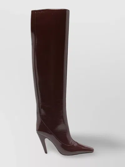 Stella Mccartney Shiny Knee High Pointed Toe Boots