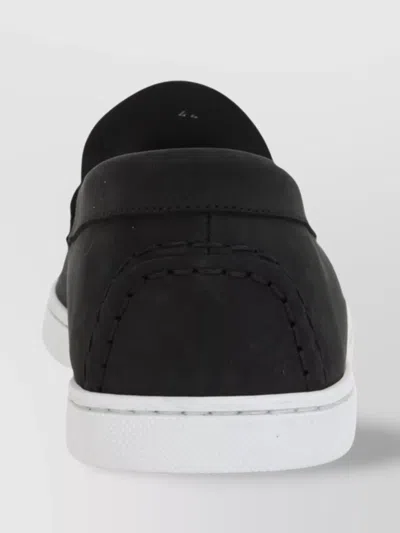 Christian Louboutin Loafers With Contrast Sole And Stitching Accents In Black