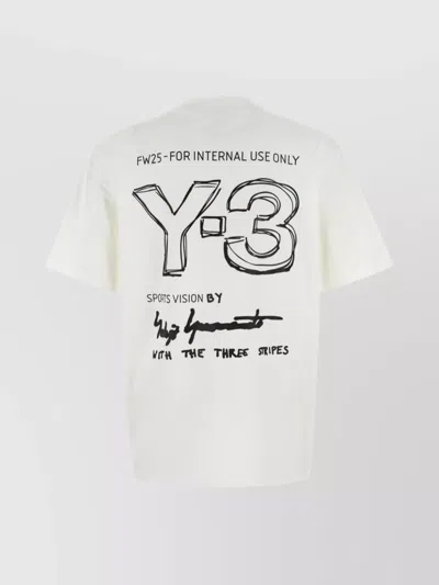 Y-3 White Logo-print T-shirt In White